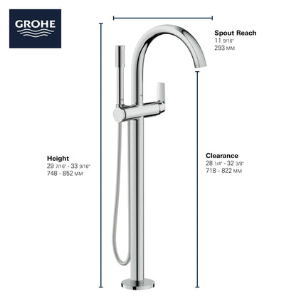 Grohe DEFINED 1H BATH FREEST. XXL 1.8GPM Matte Black 293022430 - Plumbing Market