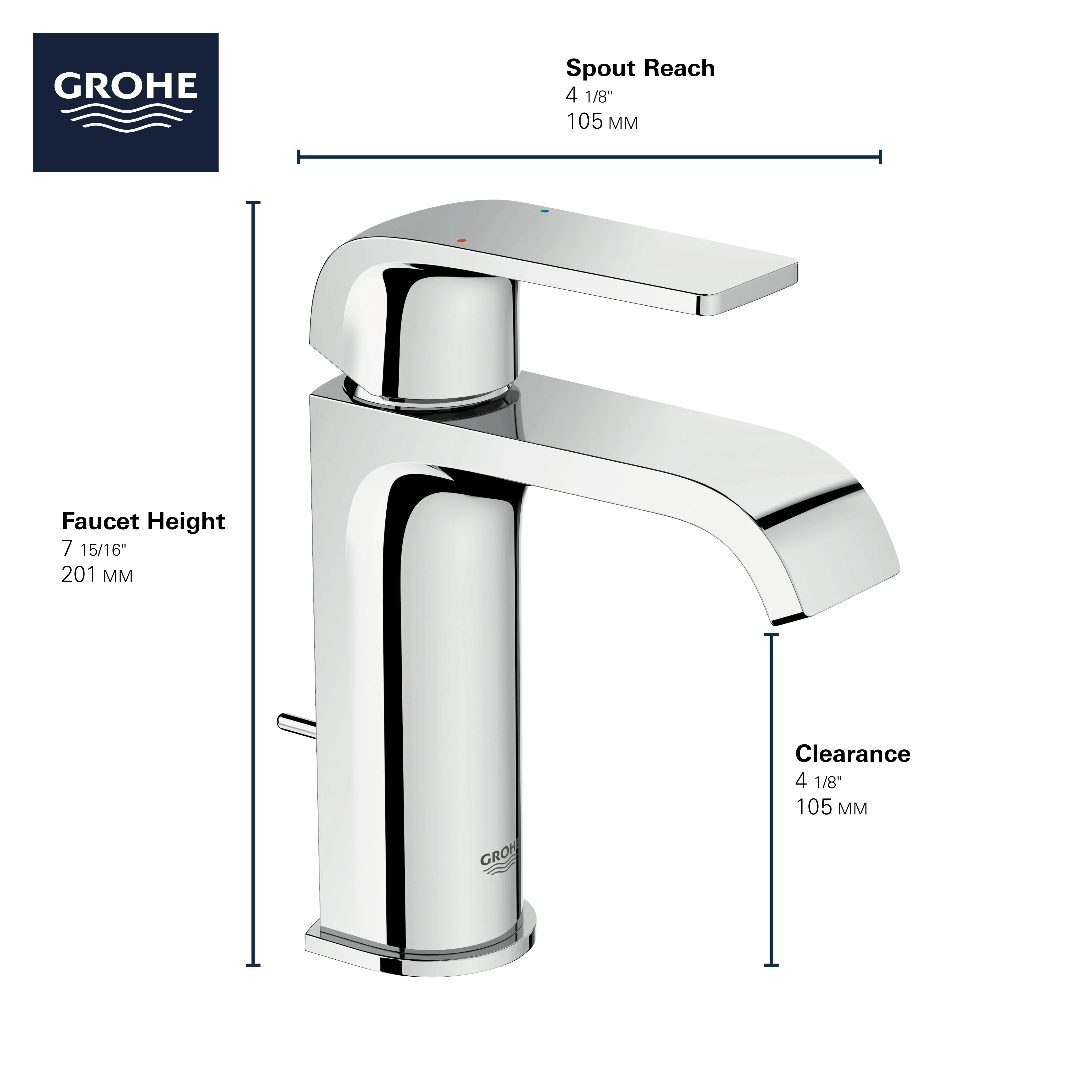 Grohe DEFINED 1H SINK L 1.2GPM Matte Black 238682430 - Plumbing Market