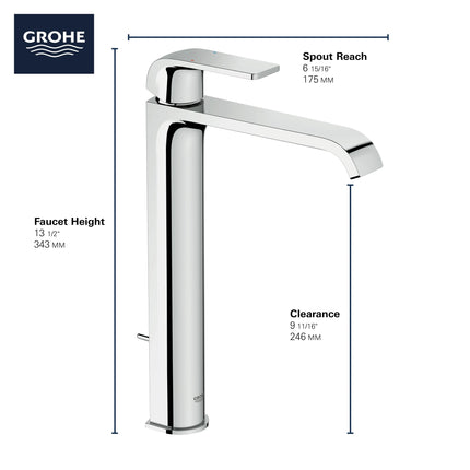 Grohe DEFINED 1H SINK XL SMTHB 1.2GPM Matte Black 238692430 - Plumbing Market