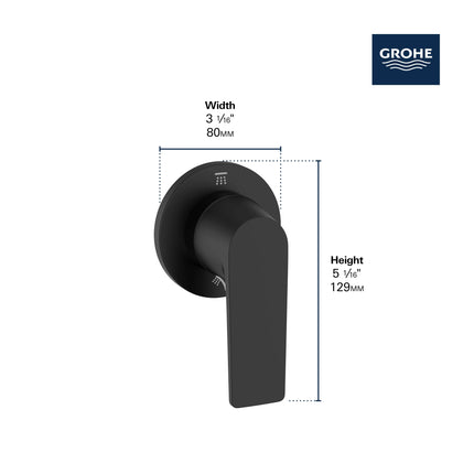Grohe DEFINED 2-WAY DIVERTER Matte Black 292992430 - Plumbing Market