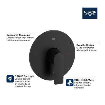 Grohe DEFINED PB SHOWER ONLY Matte Black 292982430 - Plumbing Market