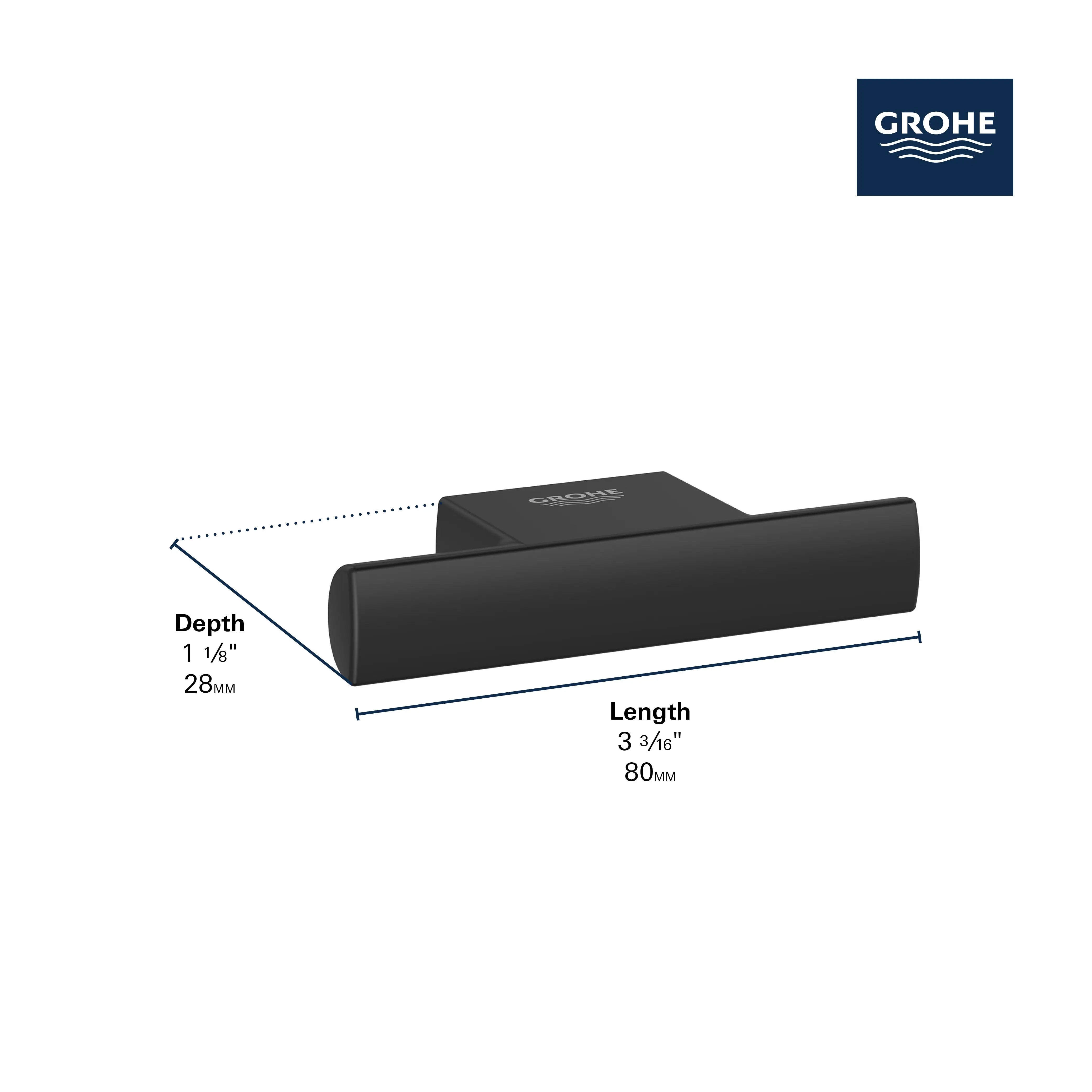 Grohe DEFINED ROBE HOOK Matte Black 409732430 - Plumbing Market