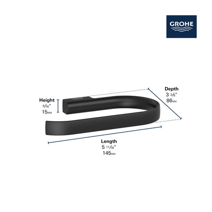 Grohe DEFINED TOILET PAPER HOLDER Matte Black 409742430 - Plumbing Market