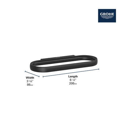 Grohe DEFINED TOWEL RING Matte Black 409722430 - Plumbing Market