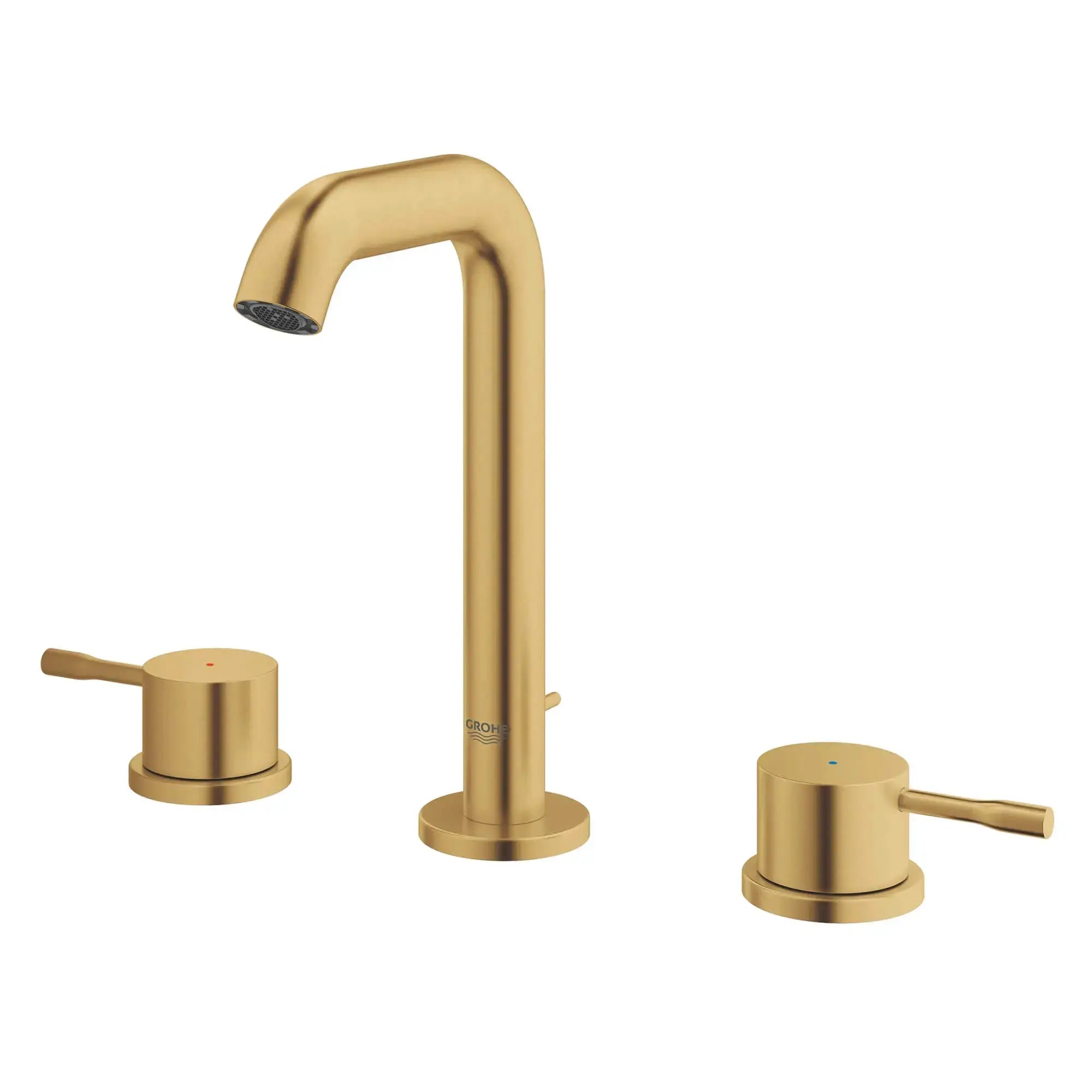 Grohe ESSENCE NEW 2HDL BASIN 3-H U-SPOUT US  Brushed Cool Sunrise 20297GNA - Plumbing Market