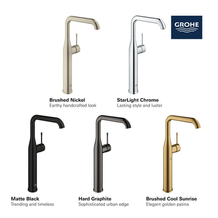 Grohe ESSENCE NEW OHM BASIN U-SP SMOOTH B. US  Brushed Nickel 23538ENA - Plumbing Market
