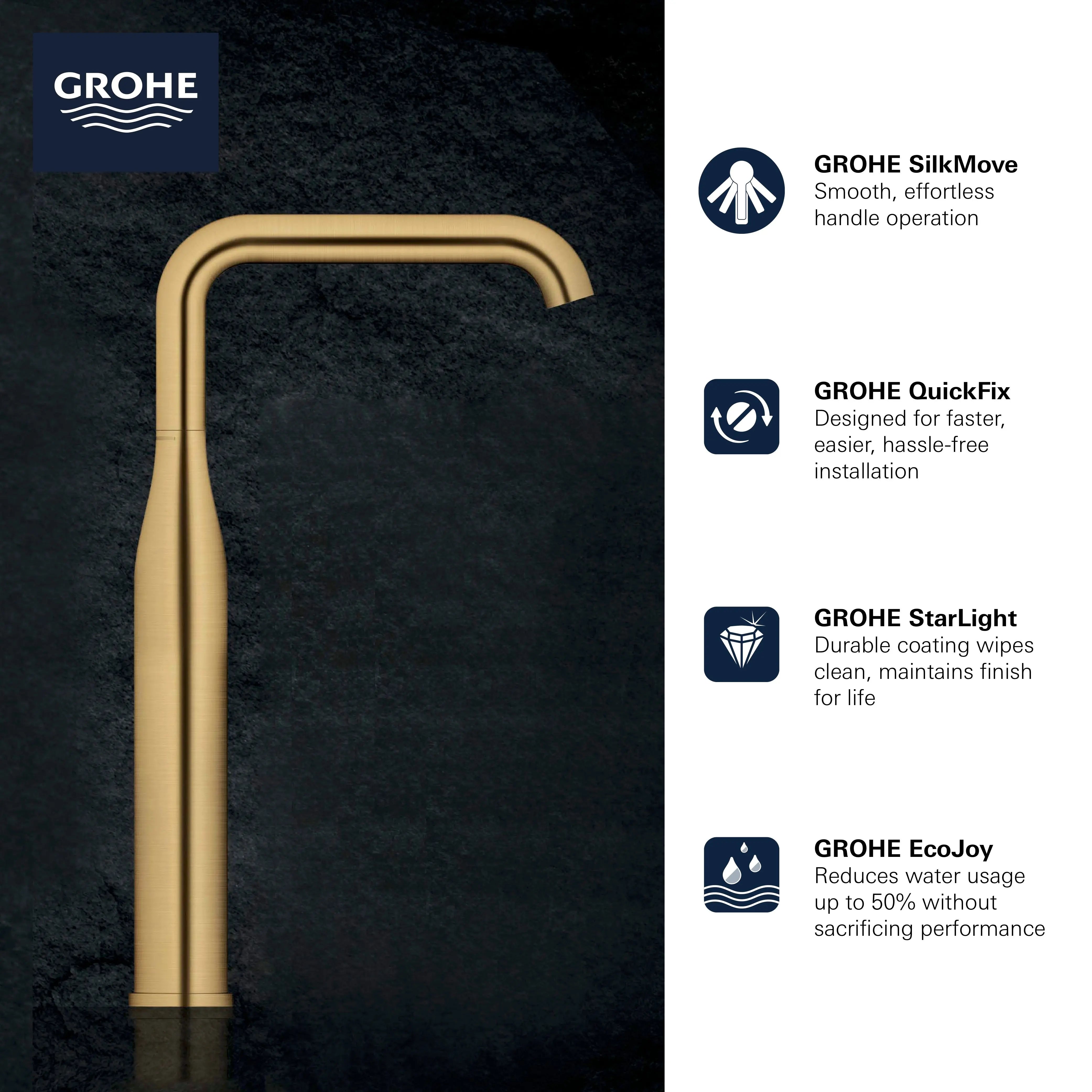 Grohe ESSENCE NEW OHM BASIN U-SP SMOOTH B. US  Chrome 2353800A - Plumbing Market