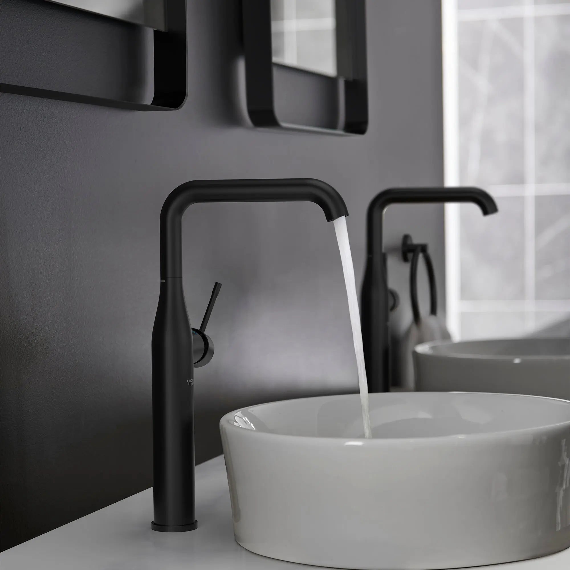 Grohe ESSENCE NEW OHM BASIN U-SP SMOOTH B. US Matte Black 235382431 - Plumbing Market
