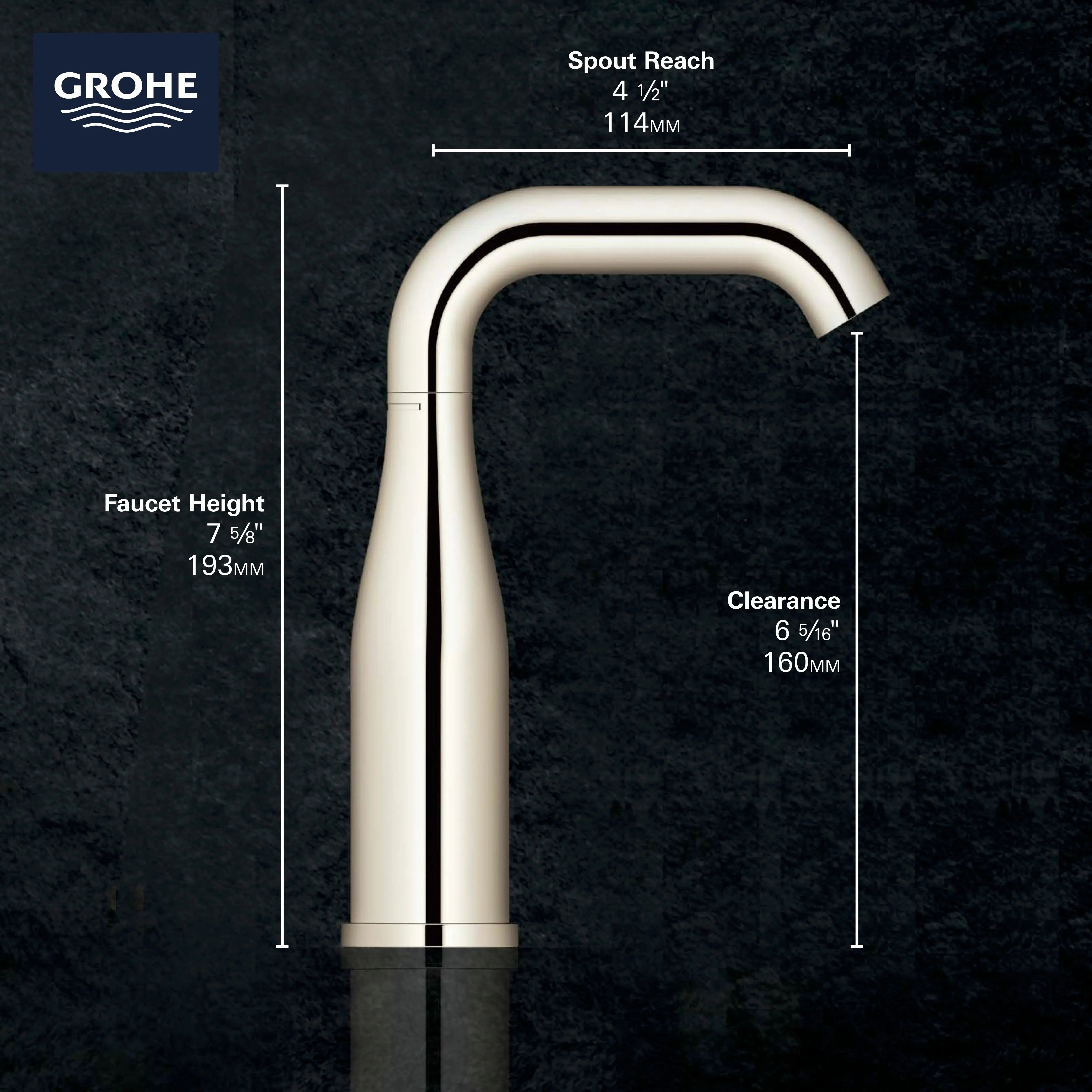 Grohe ESSENCE NEW OHM BASIN U-SPOUT US  Brushed Cool Sunrise 23485GNA - Plumbing Market