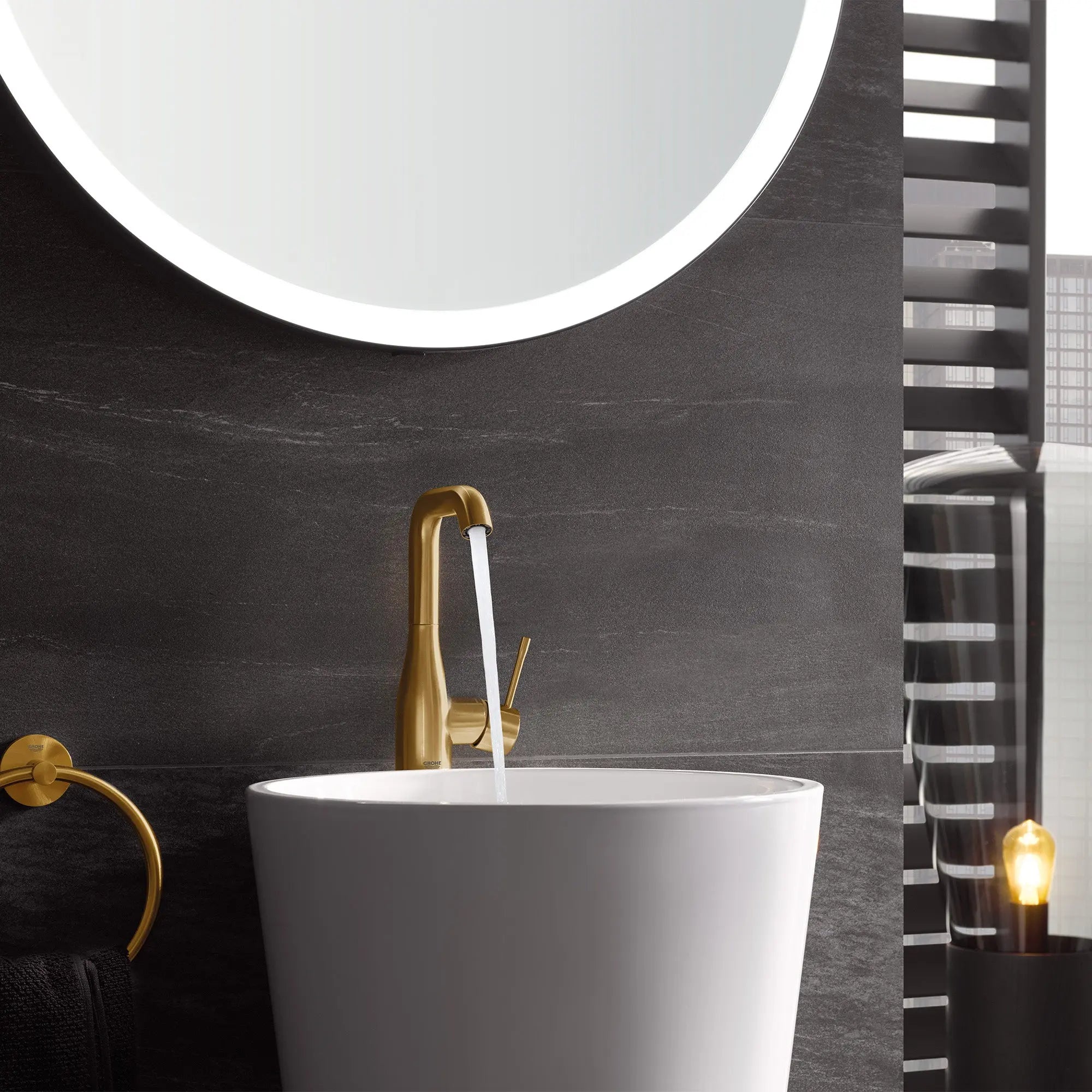 Grohe ESSENCE NEW OHM BASIN U-SPOUT US  Brushed Cool Sunrise 23486GNA - Plumbing Market