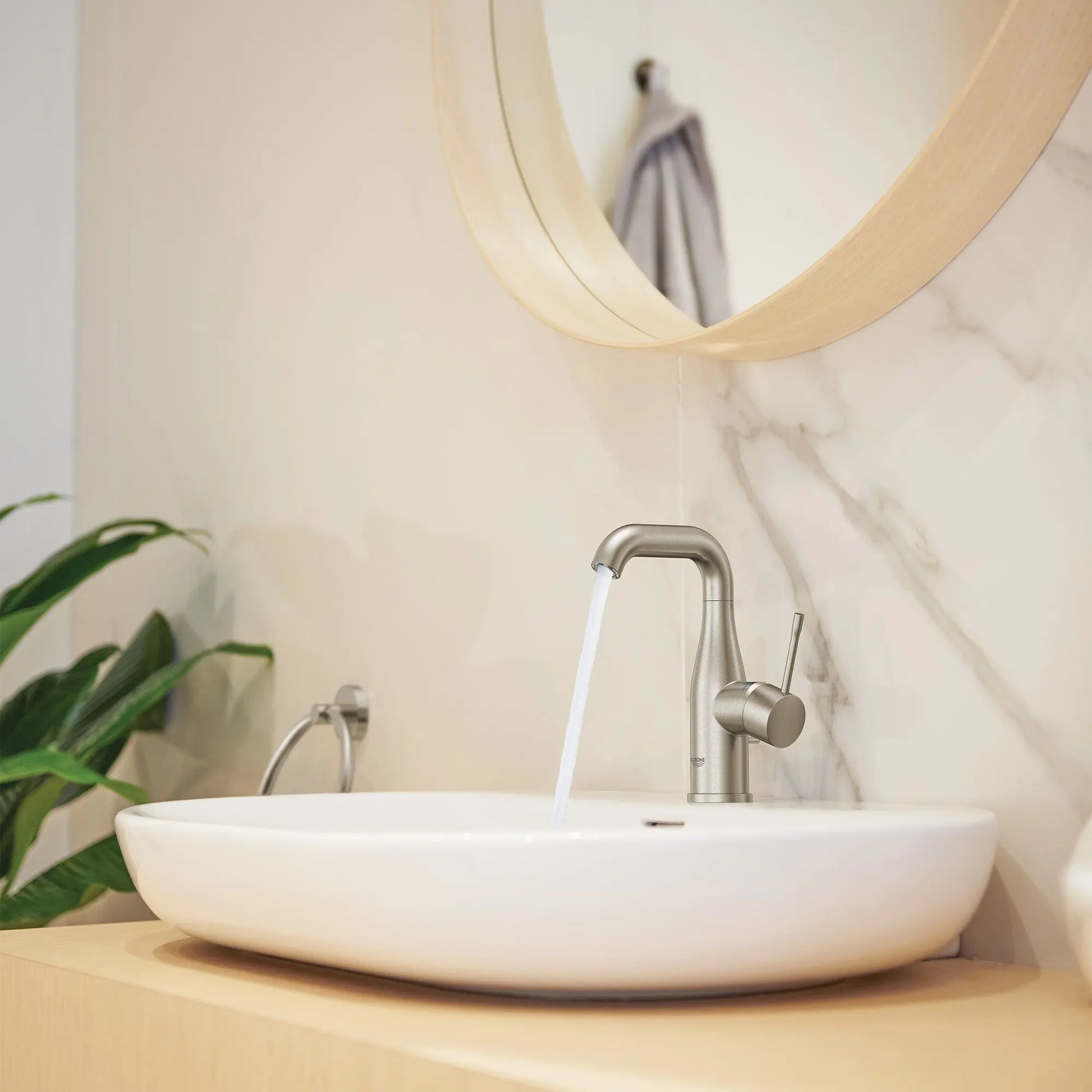 Grohe ESSENCE NEW OHM BASIN U-SPOUT US  Brushed Nickel 23485ENA - Plumbing Market