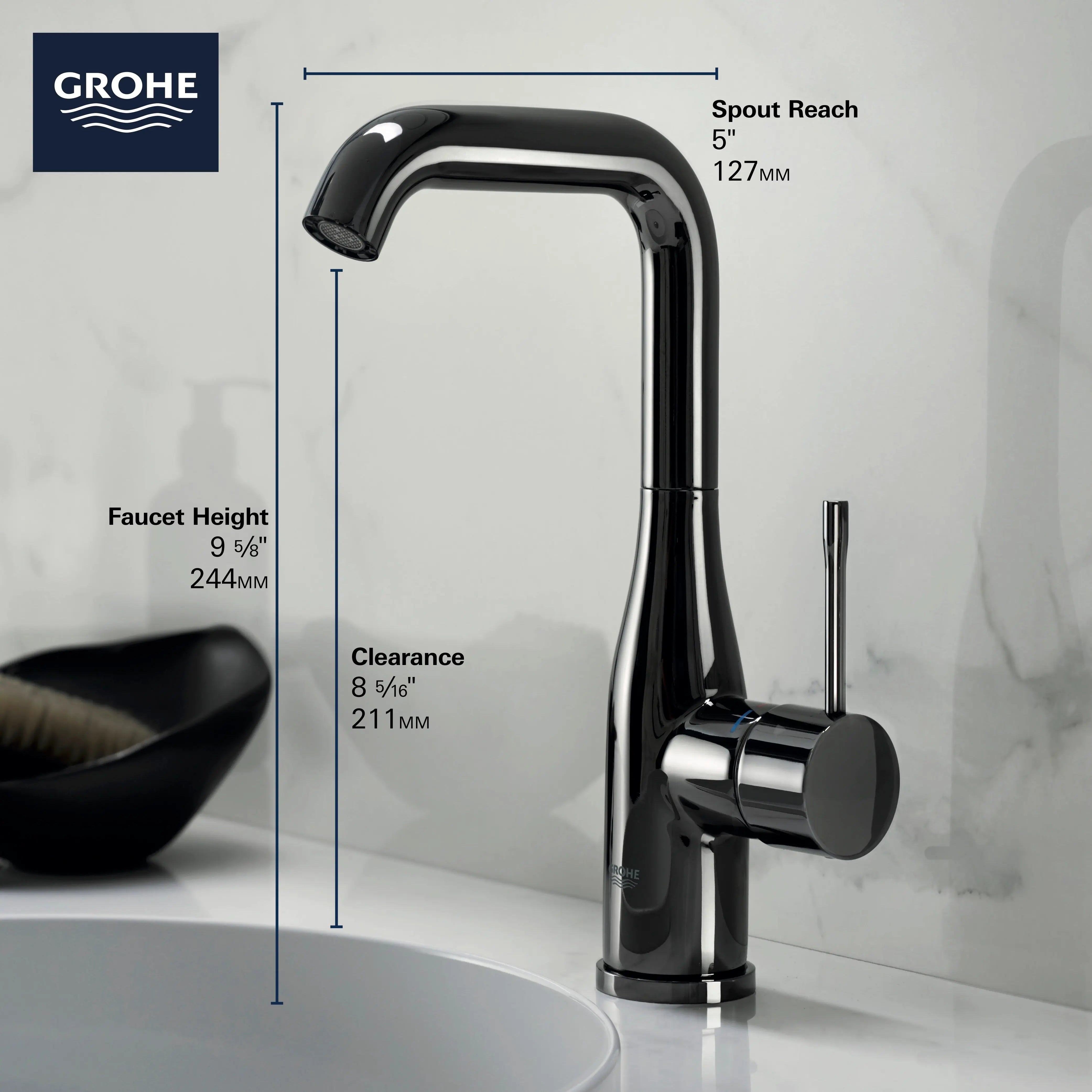 Grohe ESSENCE NEW OHM BASIN U-SPOUT US  Brushed Nickel 23486ENA - Plumbing Market