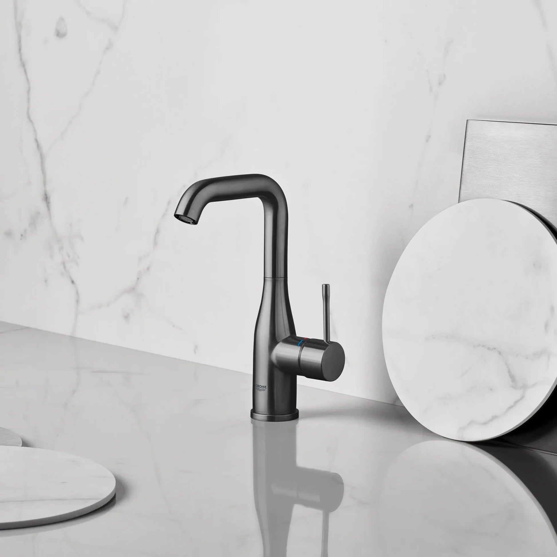 Grohe ESSENCE NEW OHM BASIN U-SPOUT US  Hard Graphite 23486A0A - Plumbing Market