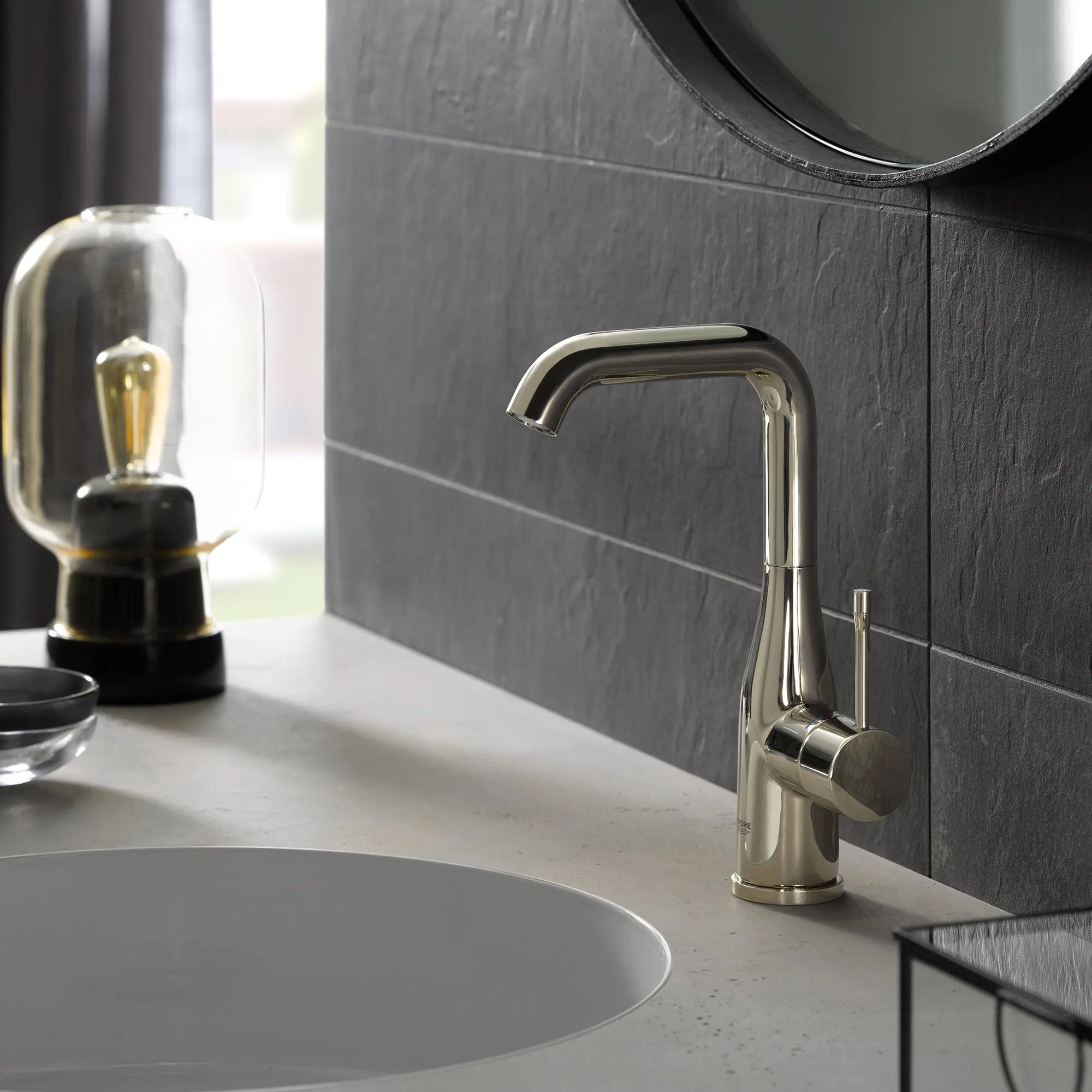 Grohe ESSENCE NEW OHM BASIN U-SPOUT US  Hard Graphite 23486A0A - Plumbing Market