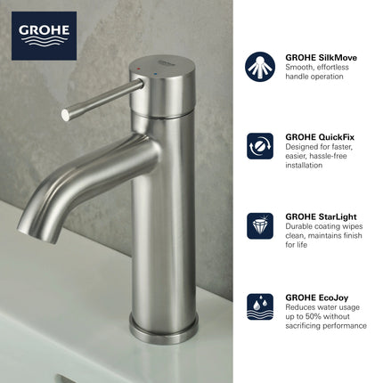 Grohe ESSENCE NEW OHM BASIN US  Brushed Cool Sunrise 23592GNA - Plumbing Market