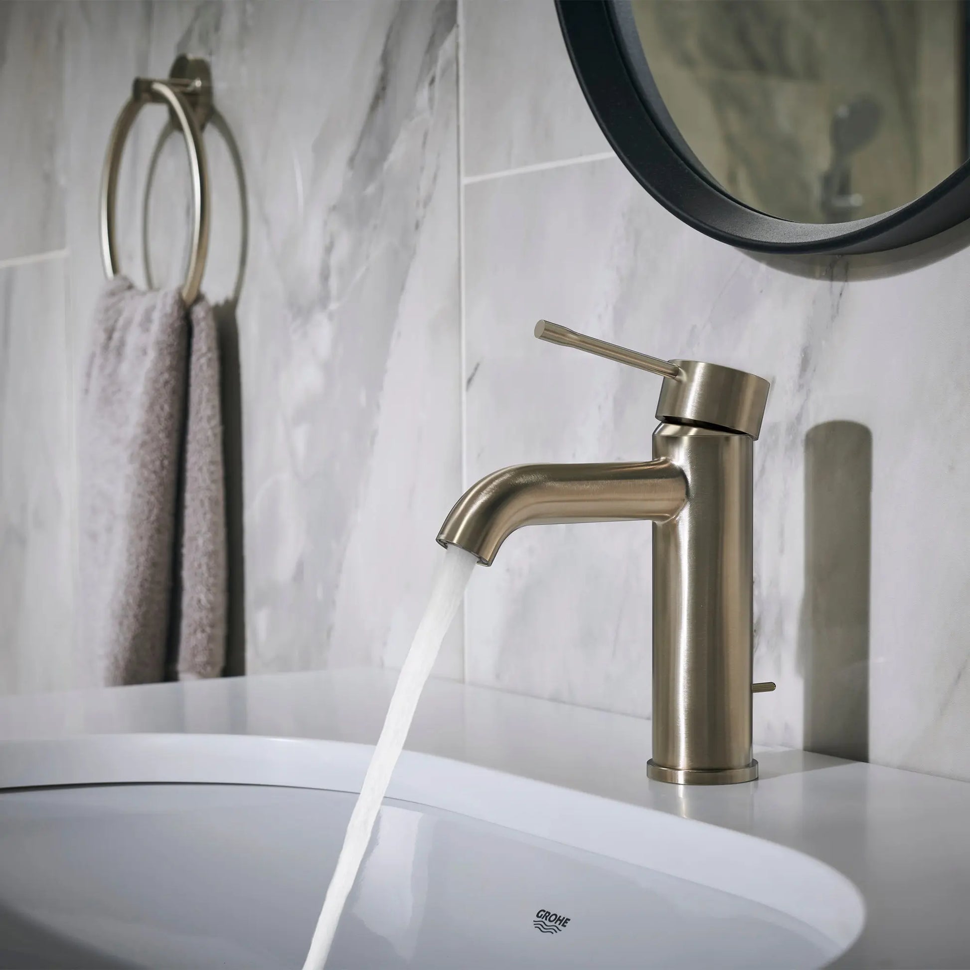 Grohe ESSENCE NEW OHM BASIN US  Brushed Nickel 23592ENA - Plumbing Market