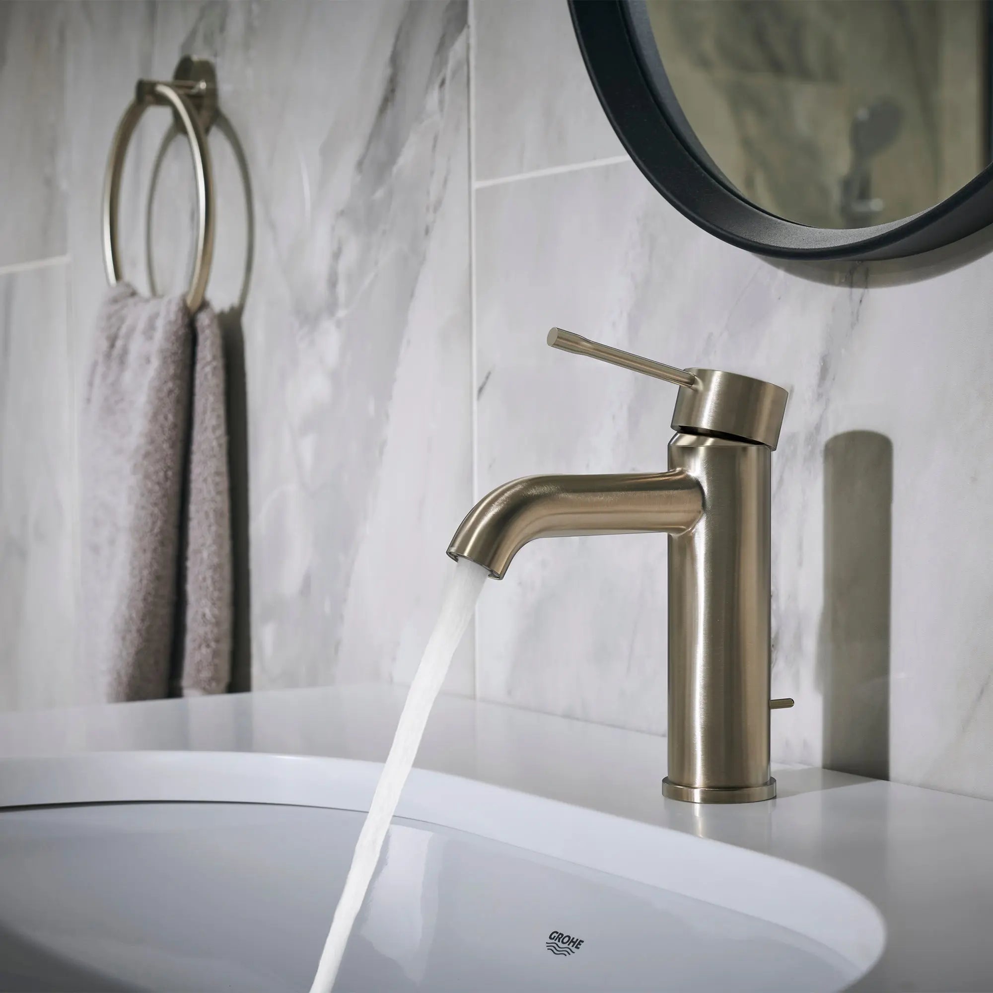 Grohe ESSENCE NEW OHM BASIN US  Brushed Nickel 23592ENA - Plumbing Market