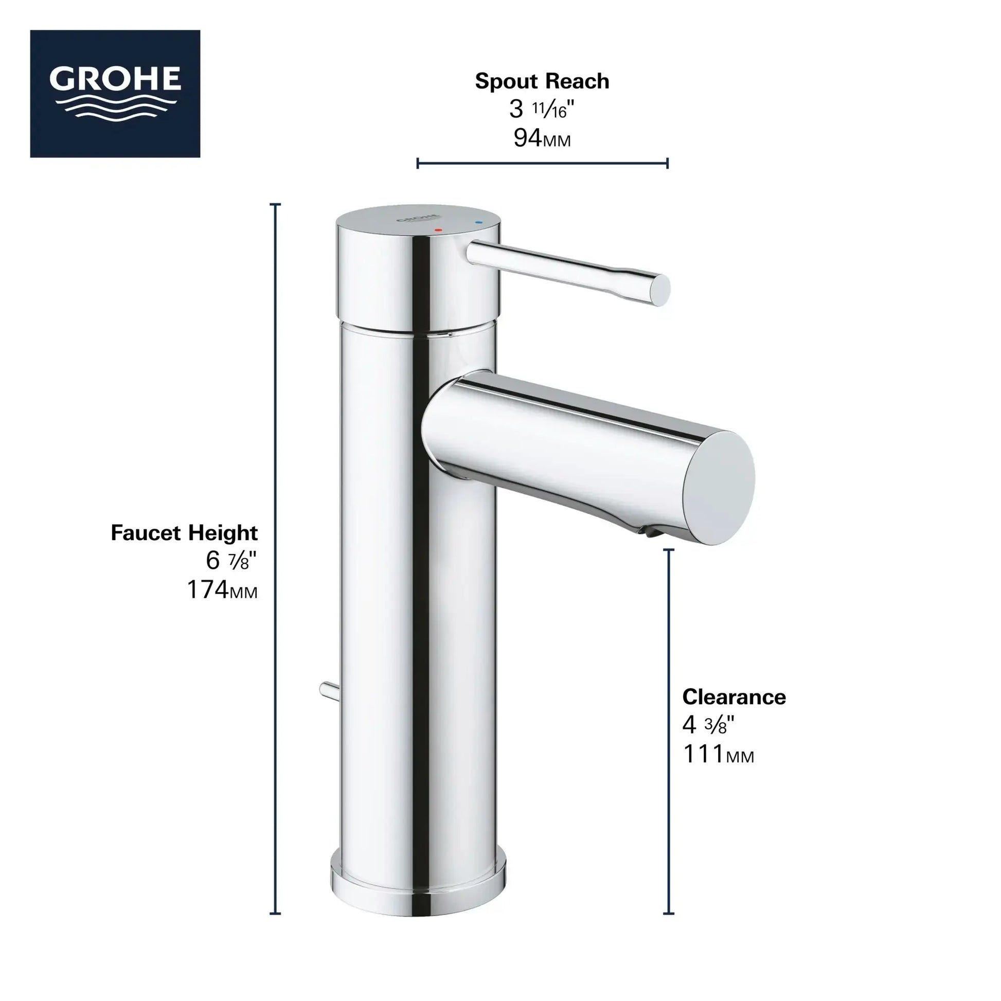 Grohe ESSENCE NEW OHM BASIN US  Chrome 3221600A - Plumbing Market
