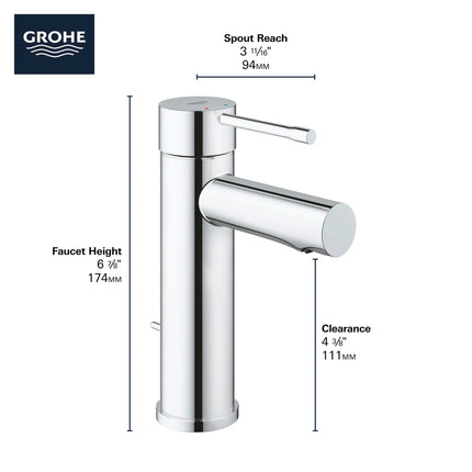 Grohe ESSENCE NEW OHM BASIN US  Hard Graphite 32216A0A - Plumbing Market