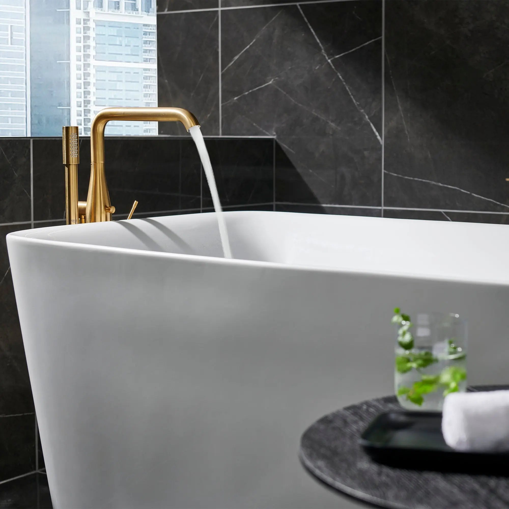 Grohe ESSENCE NEW OHM BATH FREEST. U-SPOUT - C  Brushed Cool Sunrise 23491GNA - Plumbing Market