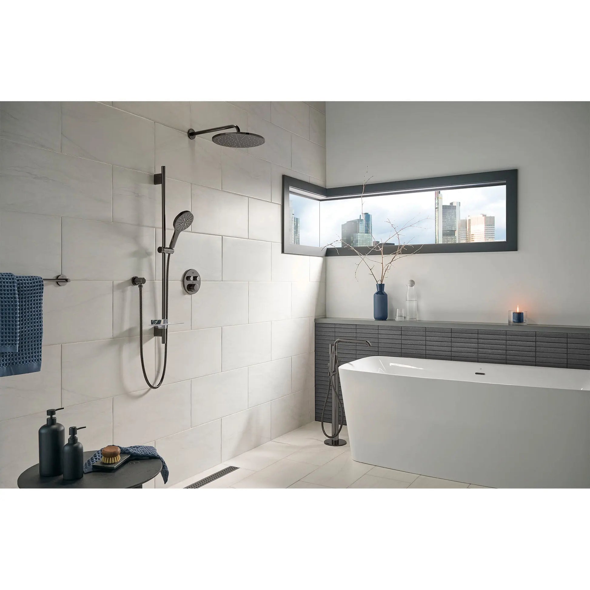 Grohe ESSENCE NEW OHM BATH FREEST. U-SPOUT - C  Hard Graphite 23491A0A - Plumbing Market