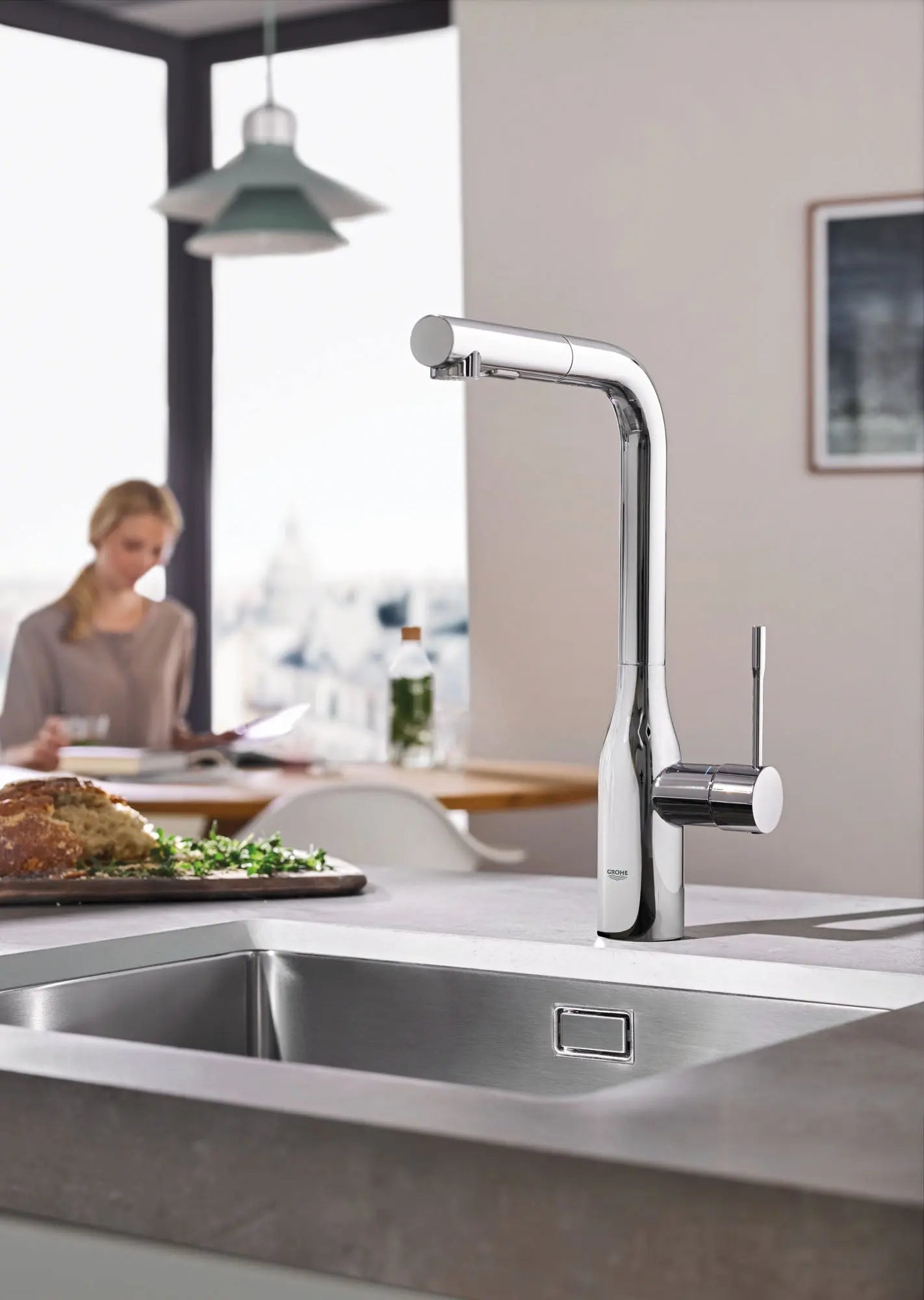 Grohe ESSENCE NEW OHM SINK L-SPOUT SPRAY US  Chrome 30271000 - Plumbing Market