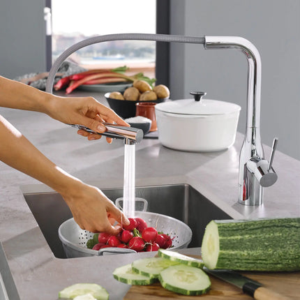 Grohe ESSENCE NEW OHM SINK L-SPOUT SPRAY US  Chrome 30271000 - Plumbing Market