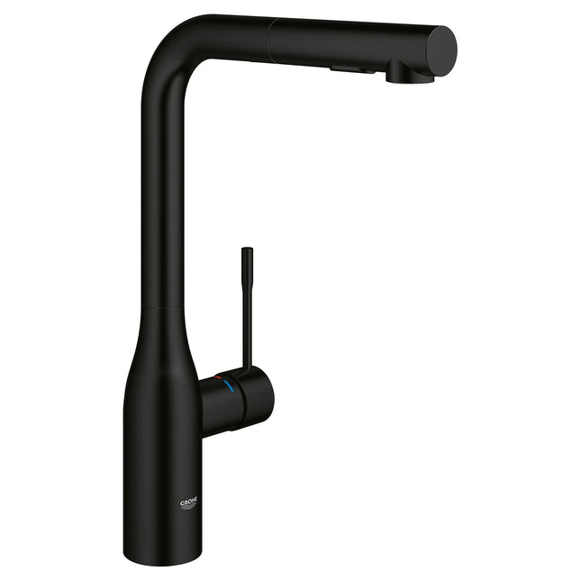 Grohe ESSENCE NEW OHM SINK L-SPOUT SPRAY US Matte Black 302712430 - Plumbing Market