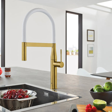 Grohe ESSENCE SEMI-PRO KITCHEN US, BLACK HOSE  Brushed Cool Sunrise 30295GN0 - Plumbing Market