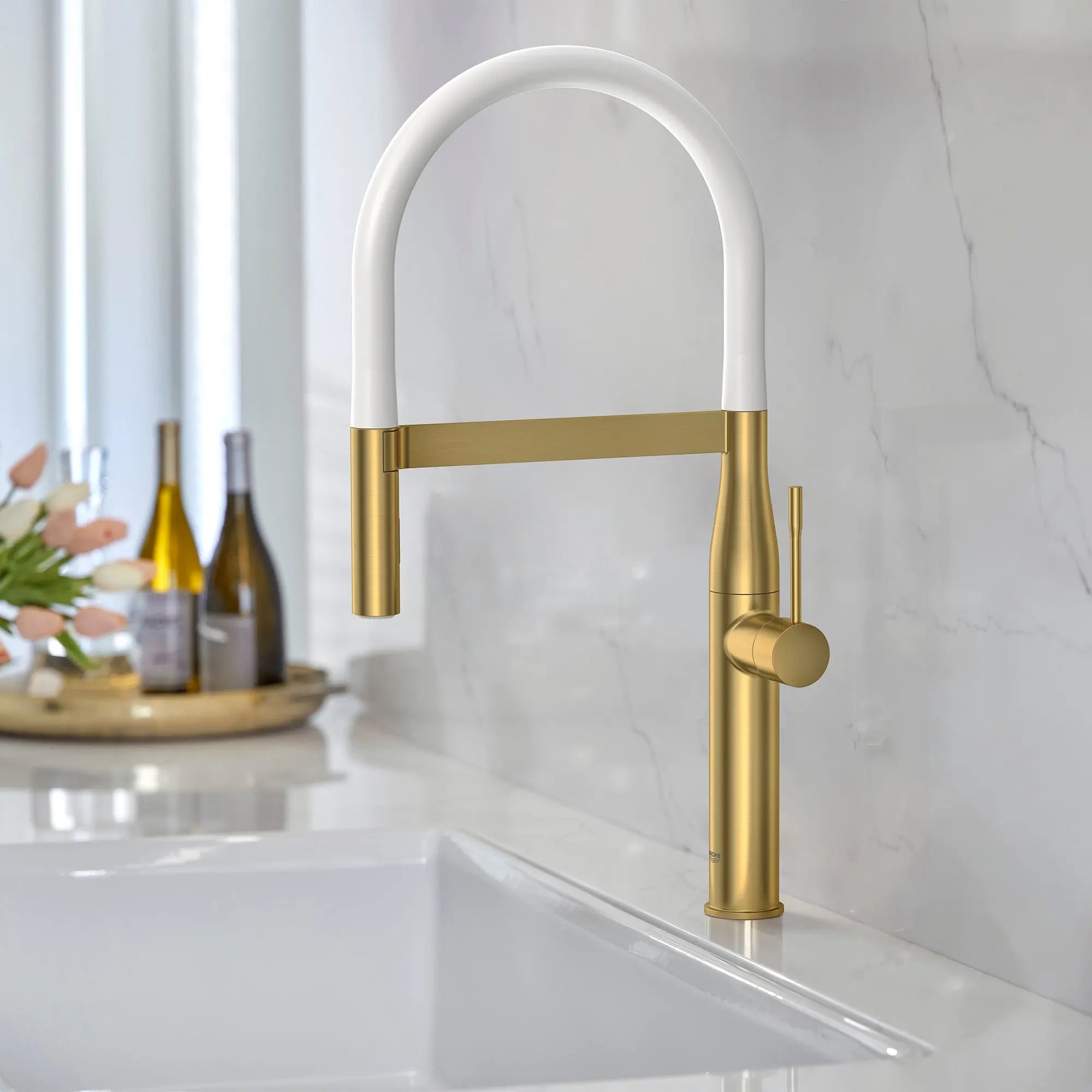 Grohe ESSENCE SEMI-PRO KITCHEN US, BLACK HOSE  Brushed Cool Sunrise 30295GN0 - Plumbing Market