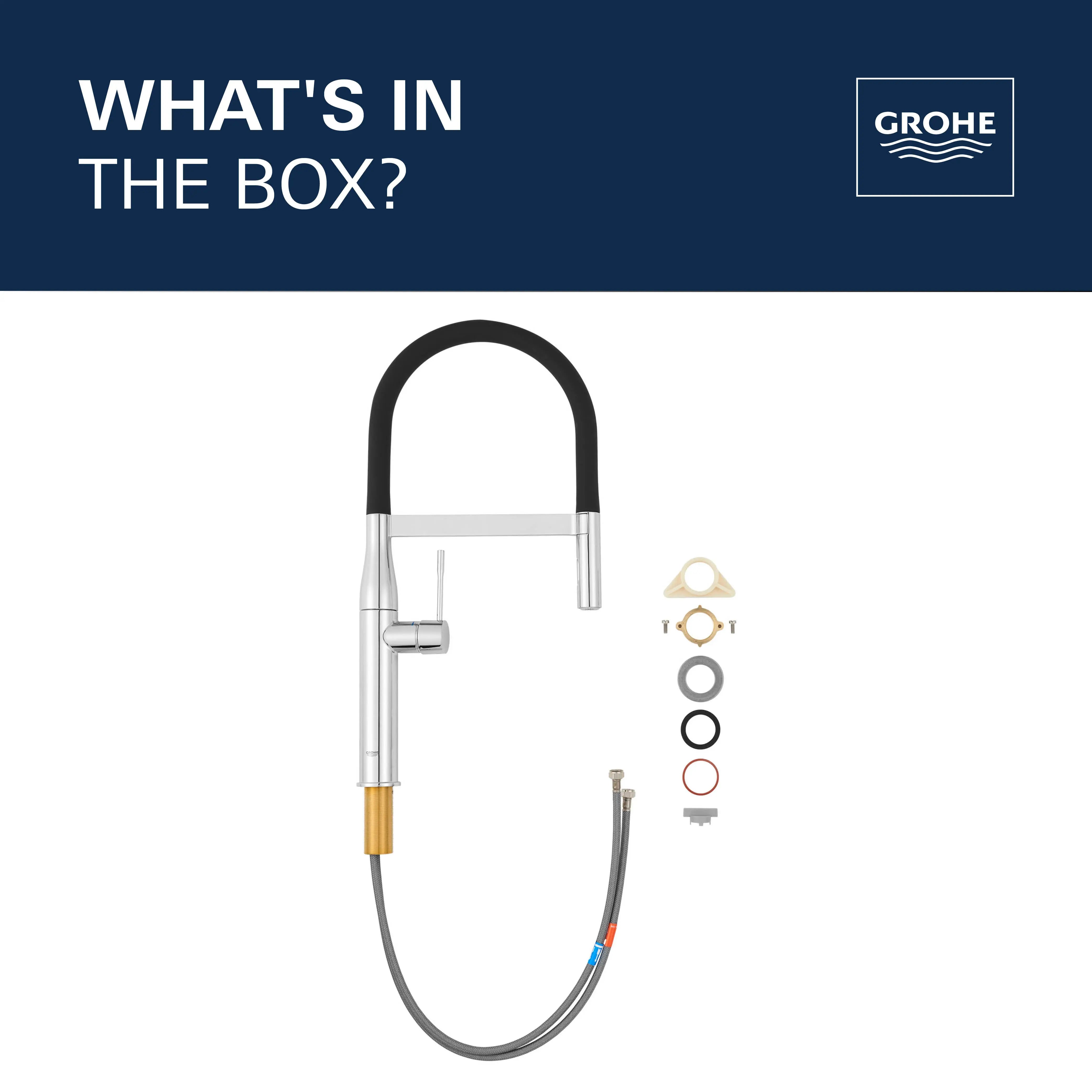 Grohe ESSENCE SEMI-PRO KITCHEN US, BLACK HOSE Matte Black 302952430 - Plumbing Market