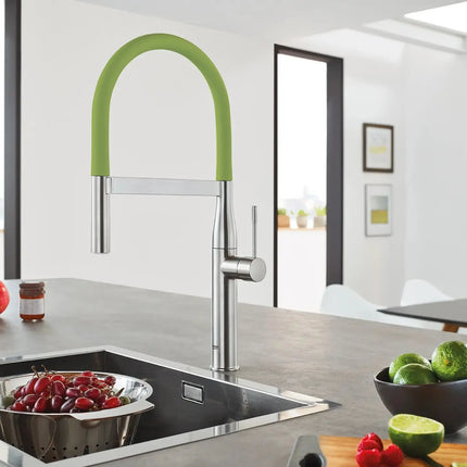 Grohe ESSENCE SEMI-PRO KITCHEN US, BLACK HOSE  Supersteel 30295DC0 - Plumbing Market