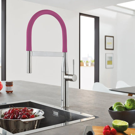 Grohe ESSENCE SEMI-PRO KITCHEN US, BLACK HOSE  Supersteel 30295DC0 - Plumbing Market