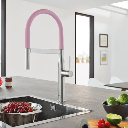 Grohe ESSENCE SEMI-PRO KITCHEN US, BLACK HOSE  Supersteel 30295DC0 - Plumbing Market