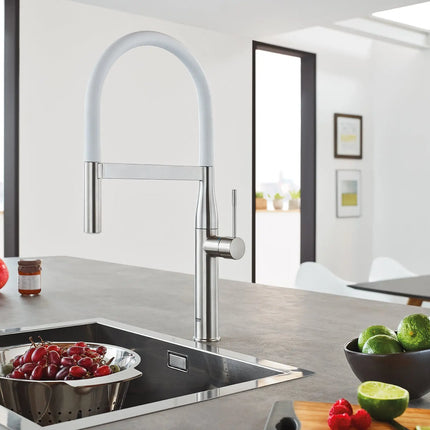 Grohe ESSENCE SEMI-PRO KITCHEN US, BLACK HOSE  Supersteel 30295DC0 - Plumbing Market