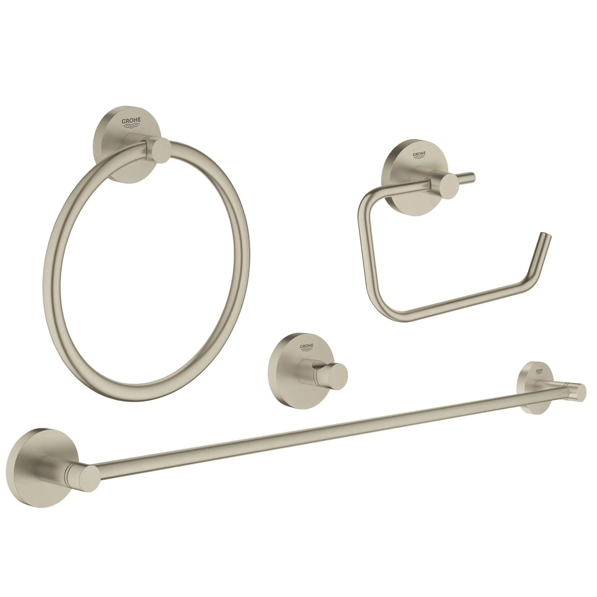 Grohe ESSENTIALS ACCESSORIES SET MASTER 4-IN-1  Brushed Nickel 40823EN1 - Plumbing Market