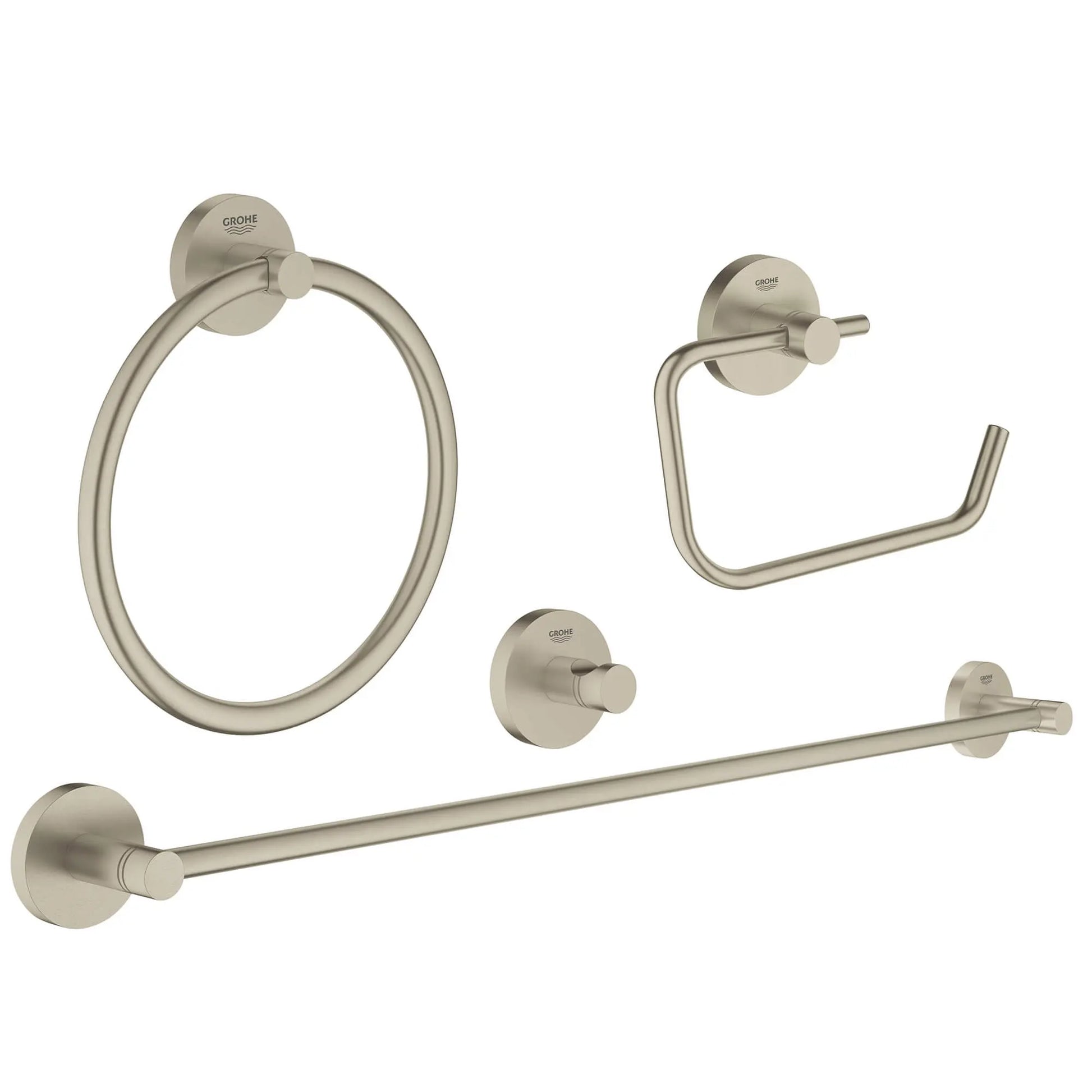 Grohe ESSENTIALS ACCESSORIES SET MASTER 4-IN-1  Brushed Nickel 40823EN1 - Plumbing Market
