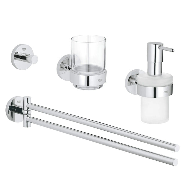 Grohe ESSENTIALS ACCESSORIES SET MASTER 4-IN-1  Chrome 40846001 - Plumbing Market
