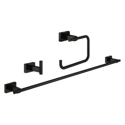 Grohe ESSENTIALS CUBE ACC. SET Matte Black 407772431 - Plumbing Market