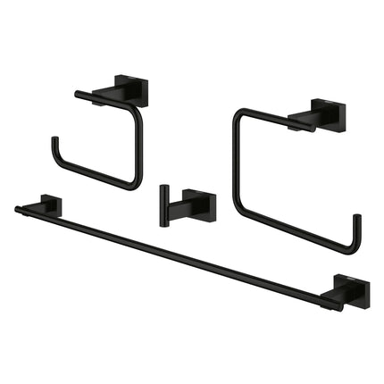 Grohe ESSENTIALS CUBE ACC. SET Matte Black 407782431 - Plumbing Market