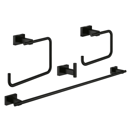 Grohe ESSENTIALS CUBE ACC. SET Matte Black 407782431 - Plumbing Market