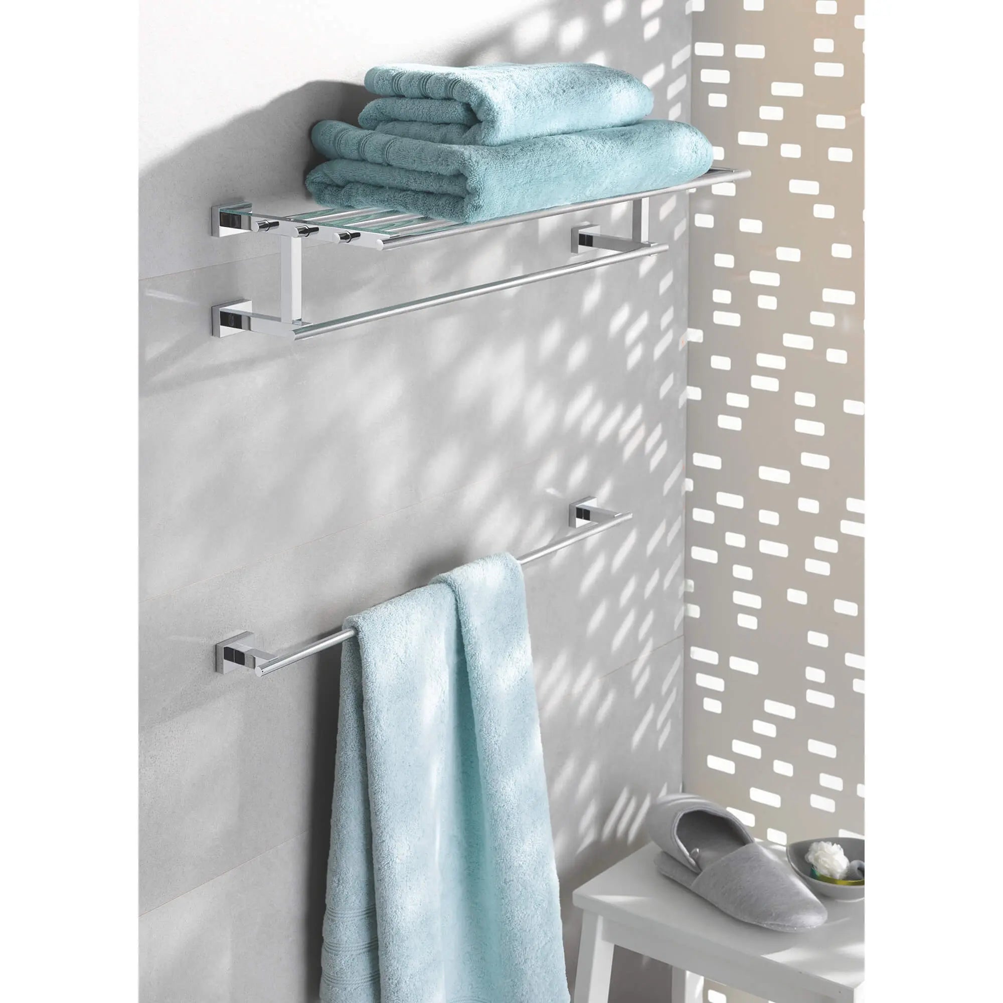 Grohe ESSENTIALS CUBE MULTI-TOWEL RACK 558MM  Chrome 40512001 - Plumbing Market