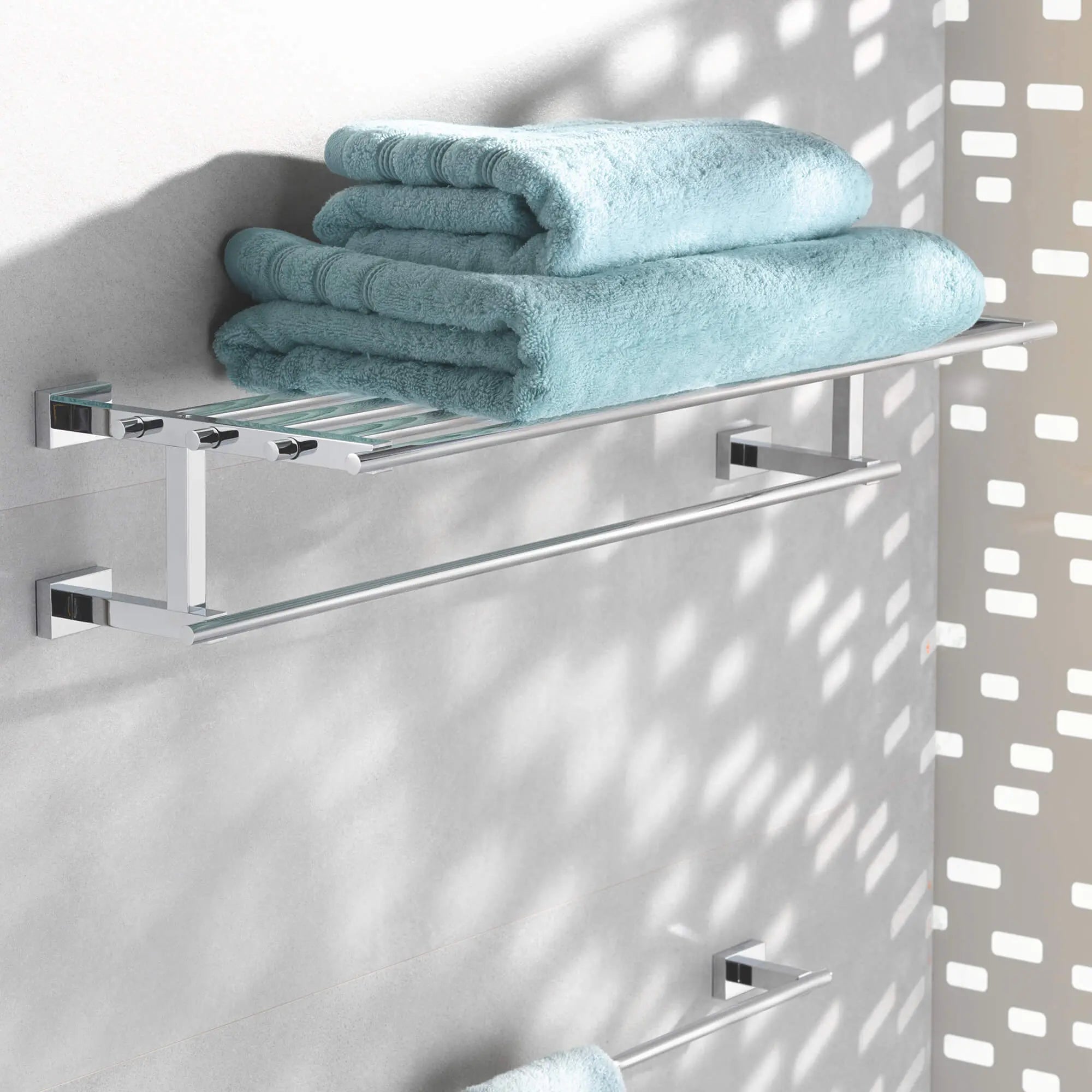Grohe ESSENTIALS CUBE MULTI-TOWEL RACK 558MM  Chrome 40512001 - Plumbing Market