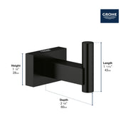 Grohe ESSENTIALS CUBE ROBE HOOK  Brushed Nickel 40511EN1 - Plumbing Market