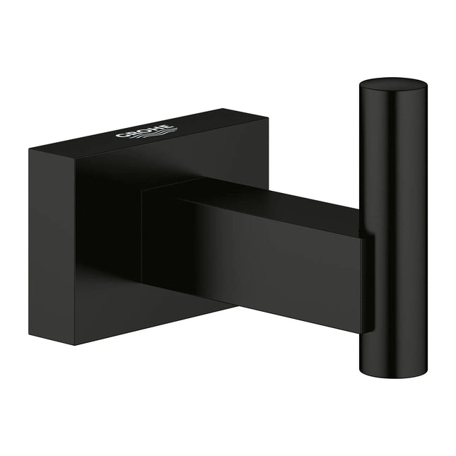 Grohe ESSENTIALS CUBE ROBE HOOK Matte Black 405112431 - Plumbing Market