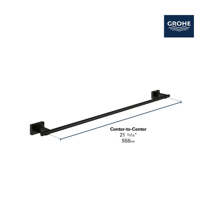 Grohe ESSENTIALS CUBE TOWEL RAIL 24IN Matte Black 405092431 - Plumbing Market