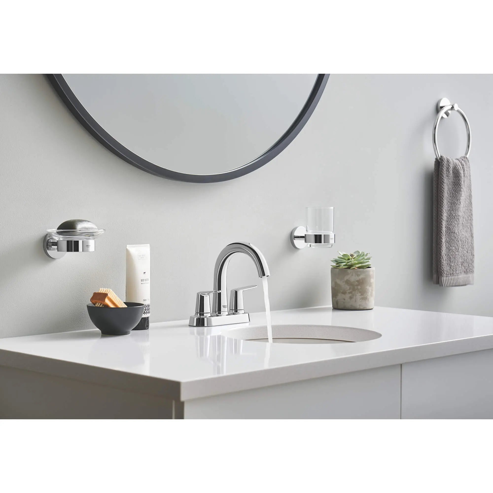 Grohe ESSENTIALS GLASS W/HOLDER  Chrome 40447001 - Plumbing Market