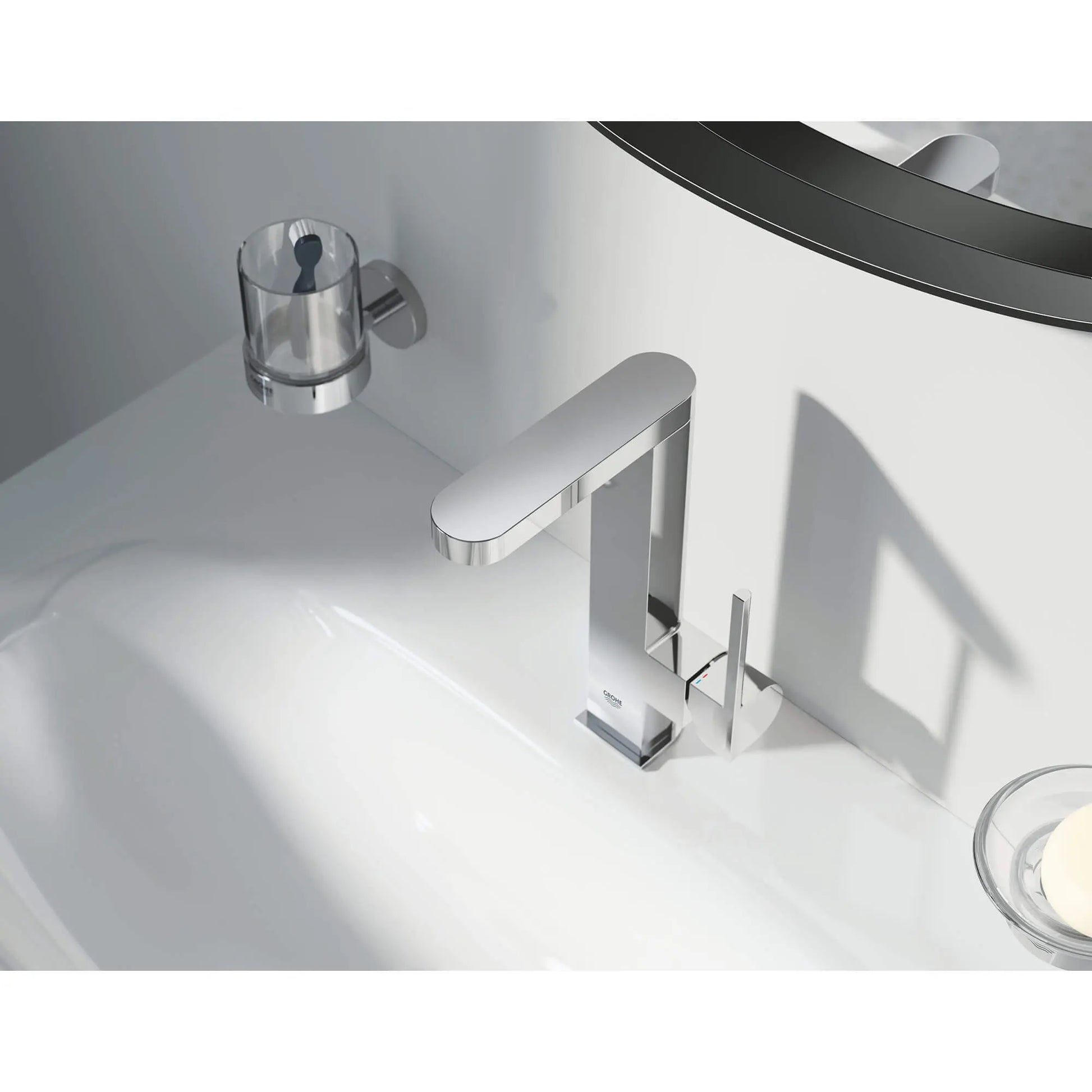 Grohe ESSENTIALS GLASS W/HOLDER  Chrome 40447001 - Plumbing Market