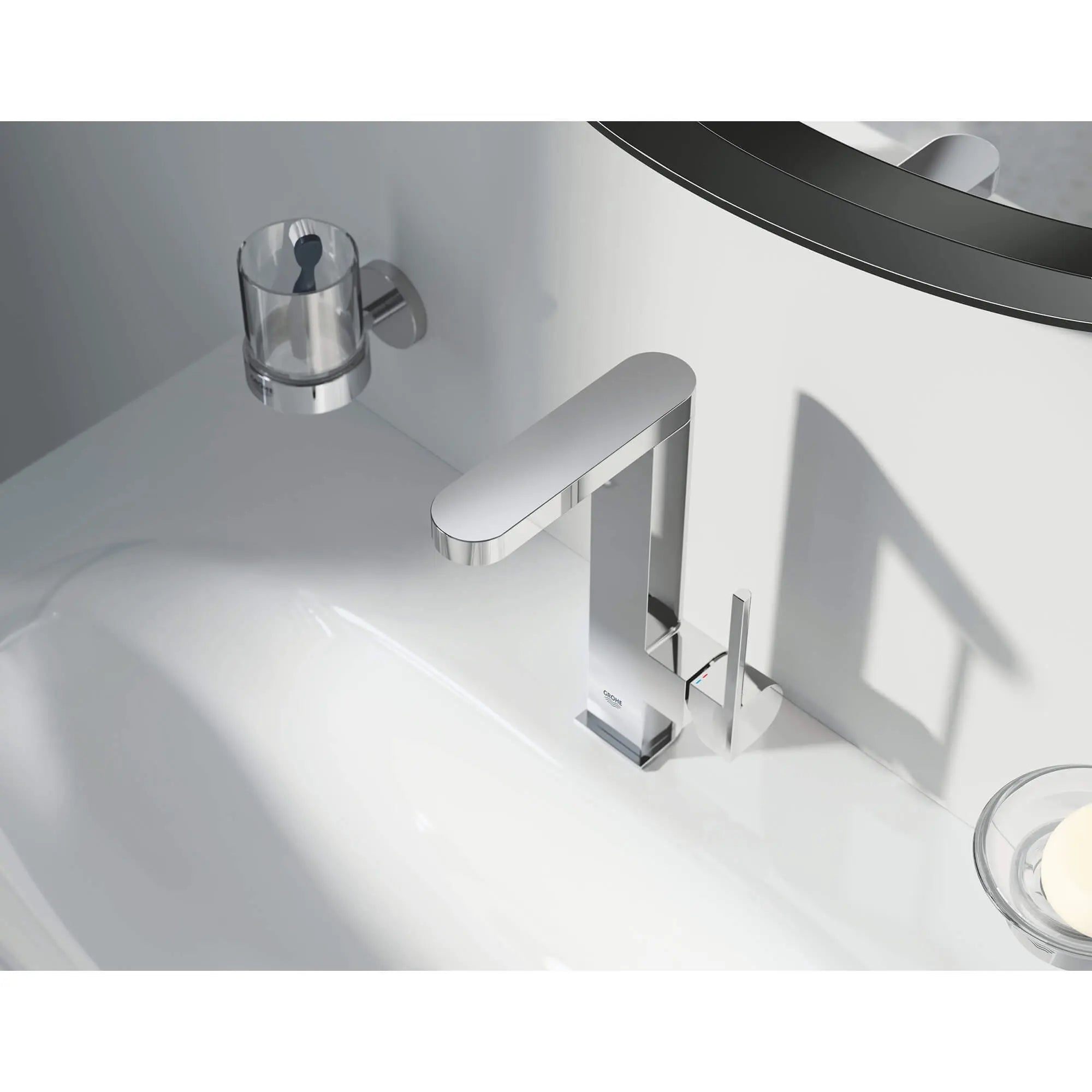 Grohe ESSENTIALS GLASS W/HOLDER  Chrome 40447001 - Plumbing Market