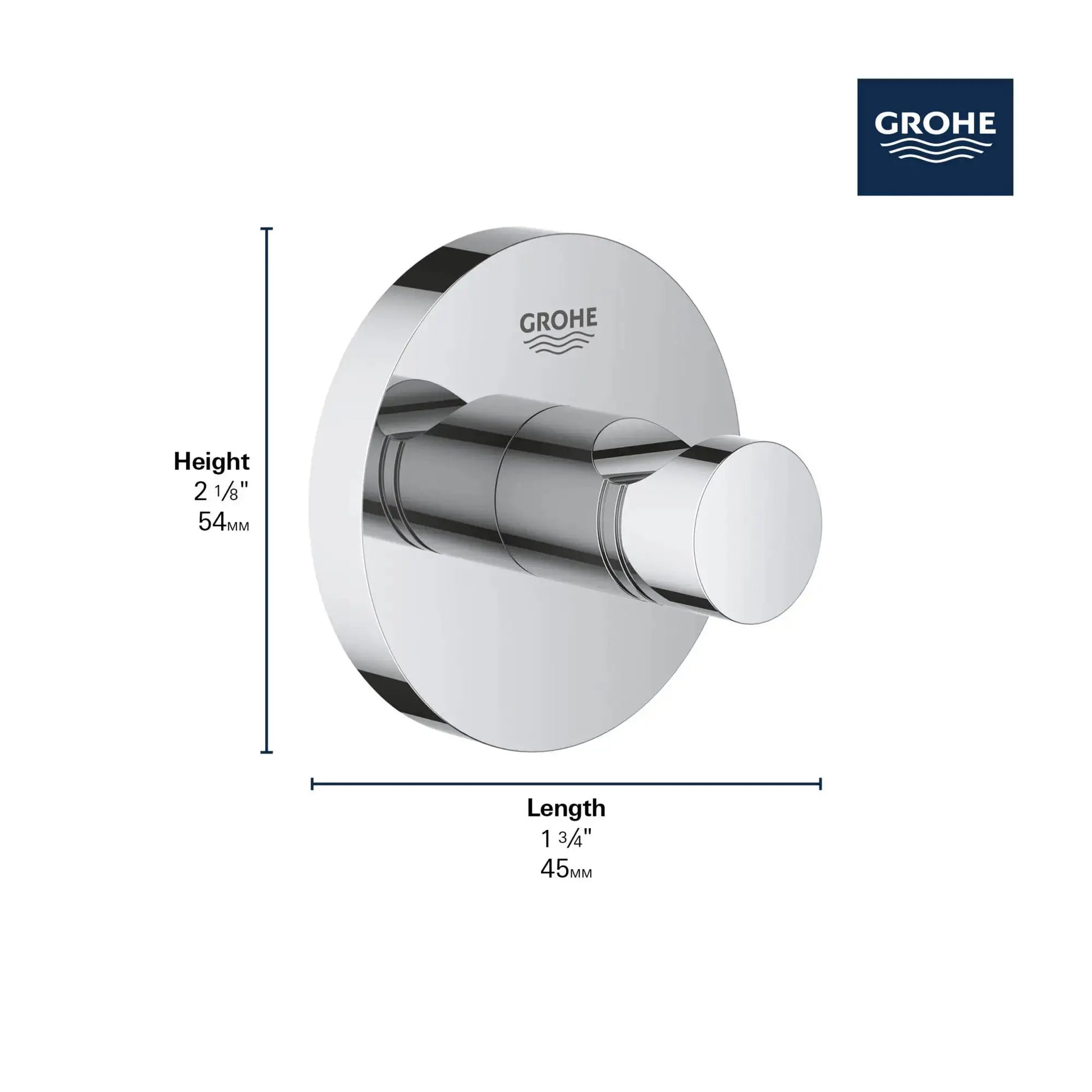 Grohe ESSENTIALS ROBE HOOK  Brushed Nickel 40364EN1 - Plumbing Market